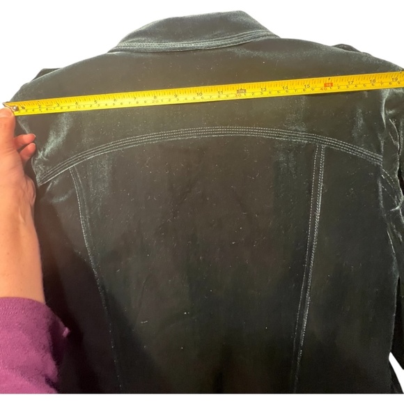 INC International Concepts Glam Velvet Green Moto Jacket Blazer Plus Size XXL - Picture 13 of 14